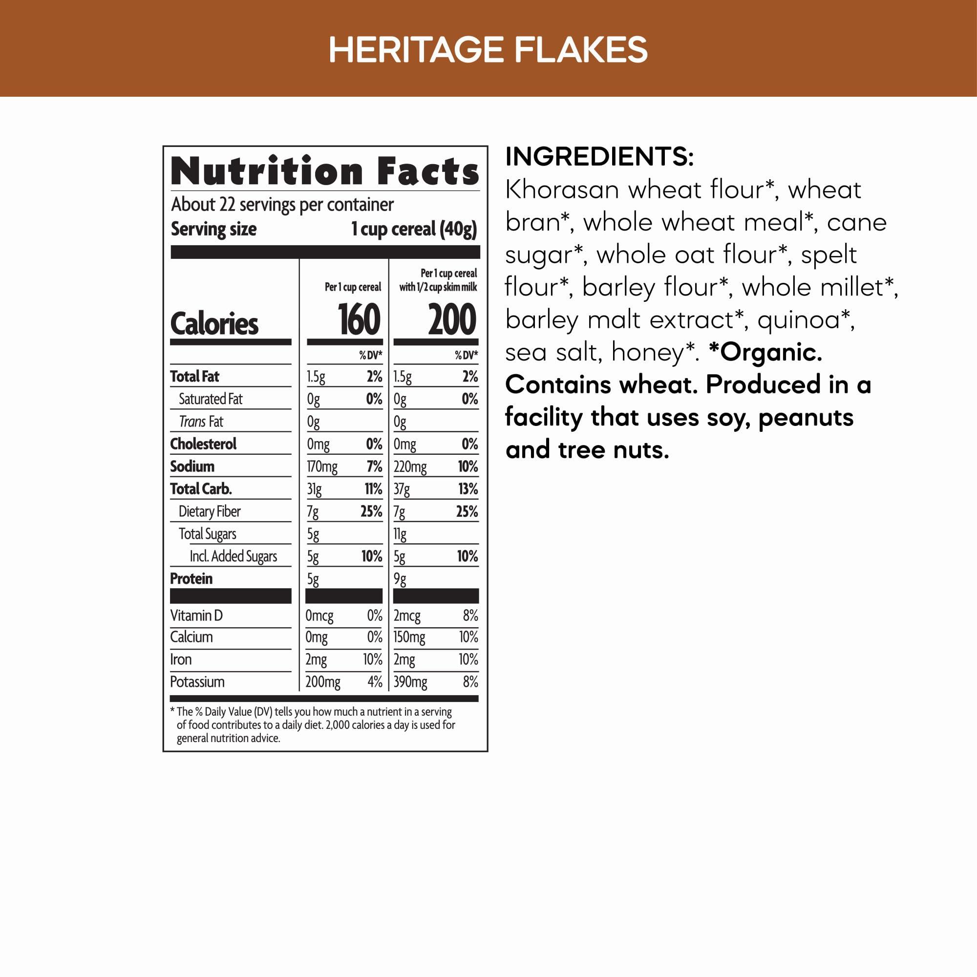 Nature's Path Nature\'s Path Organic Heritage Flakes Cereal, 32 oz (Pack of 1), Non-GMO, Earth Friendly Packaging