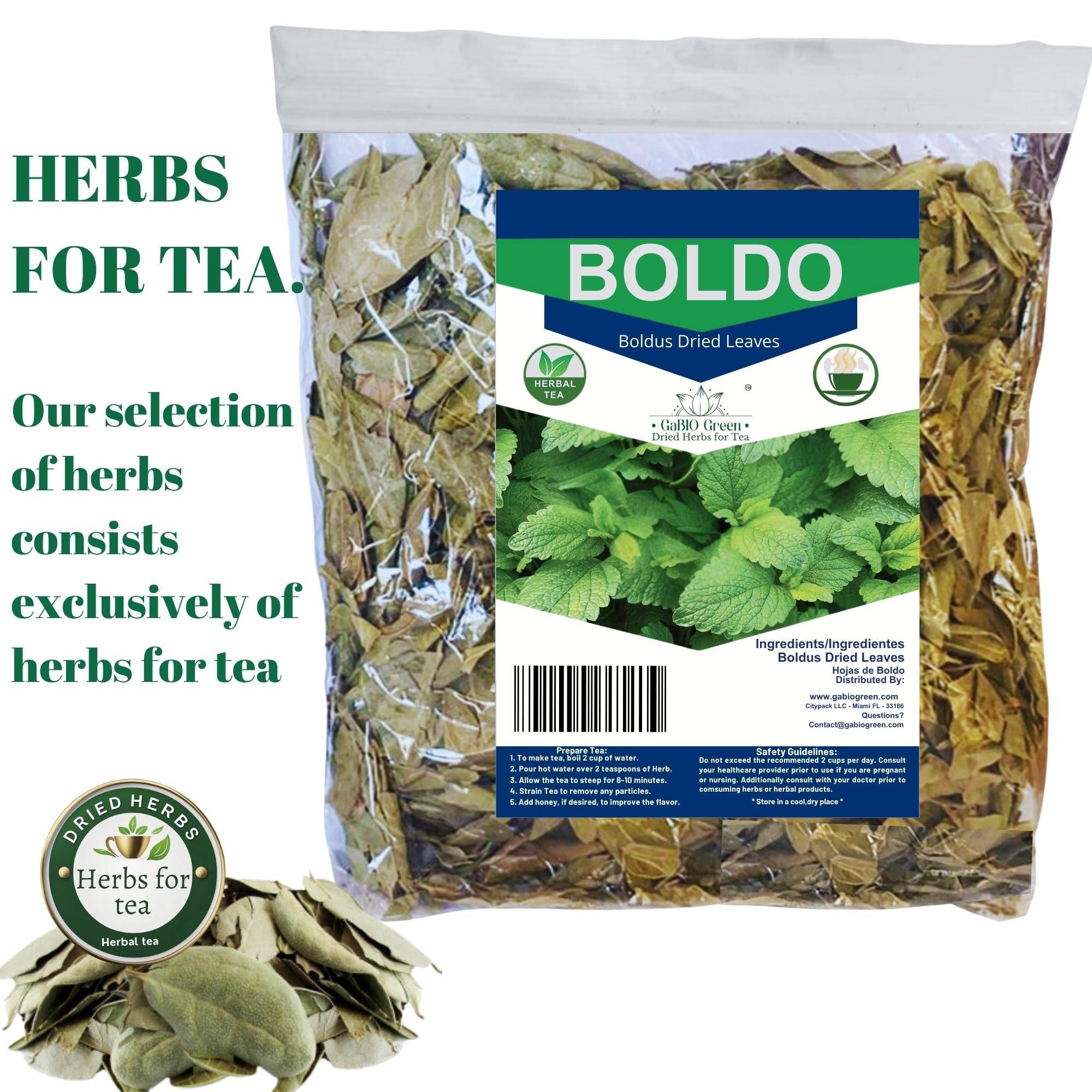 Gabio Green Boldo Dried Leaves, (3oz/85 GR) whole Boldo Leaf, 100% Natural Detox, Hojas De Boldo, Peumus Boldus Herbal Tea, Boldo Tea, Packaged in The USA (3oz)