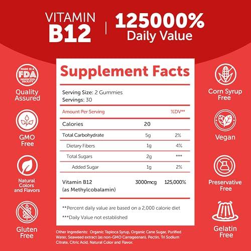 Lunakai Lunakai Vitamin B12 and Collagen Gummies Bundle - 3000 mcg Methylcobalamin High Absorption Energy Gummies - Non-GMO Anti Aging Supplements for Men & Women - 30 Days Supply