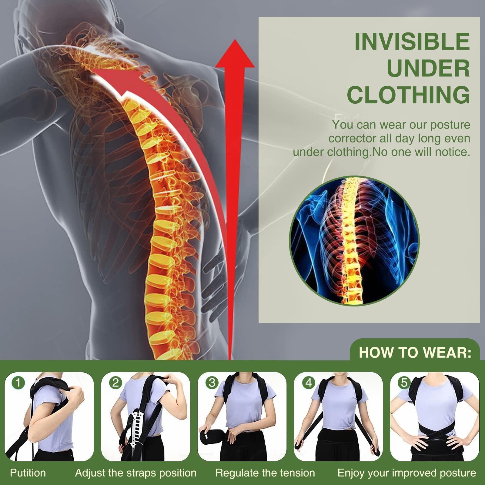 Mazhonqi Mazhonqi Posture Corrector Back Support for Hunched Back, Kyphosis and Vertebral Compression Fracture Men and Women (Small)