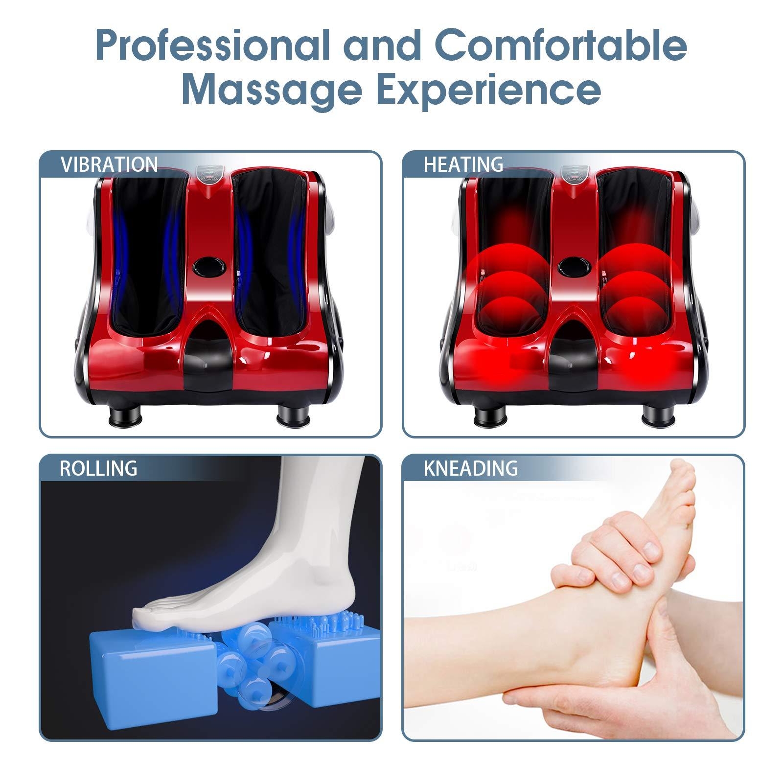 ARLIME ARLIME Foot Calf Massager Machine with Shiatsu Kneading Rolling Vibration Heating Massager for Tired Feet, Leg, Deep Kneading Therapy, Relaxation Vibration, Rolling