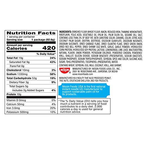 Nissin Nissin Hot & Spicy Ramen Noodle Soup, Shrimp, 3.27 Ounce (Pack of 6)