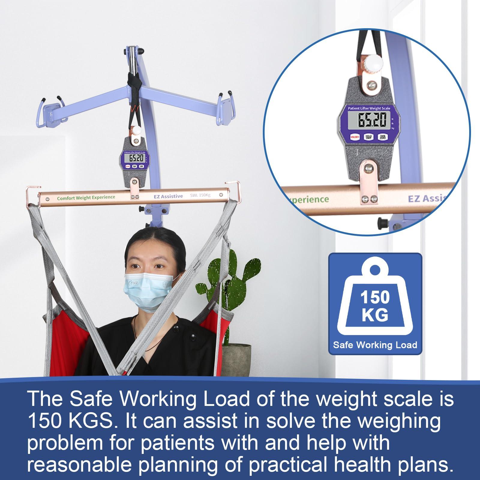 EZ Assistive EZ Assistive Patient Weight Scale and Lift Sling Set for Hoyer Lift, Medical Assist Scale for Bedridden Patient Lift Sling