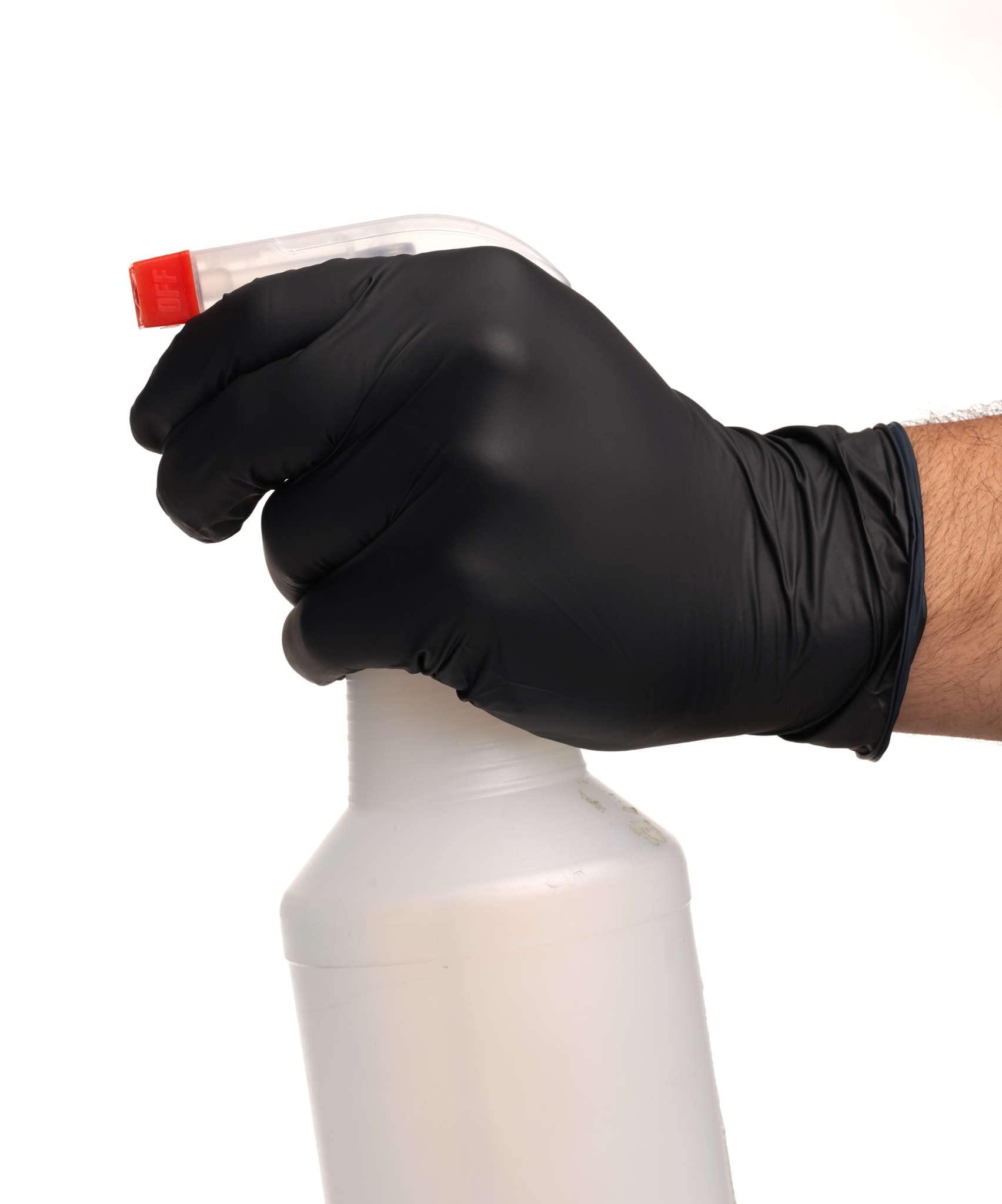 EcoQuality EcoQuality Disposable Black Nitrile Gloves - Heavy Duty, Powder Free, Latex Free, Non-Sterile, Food Safe, Chemical Resistant, 4 Mil (Large, 100, Count)
