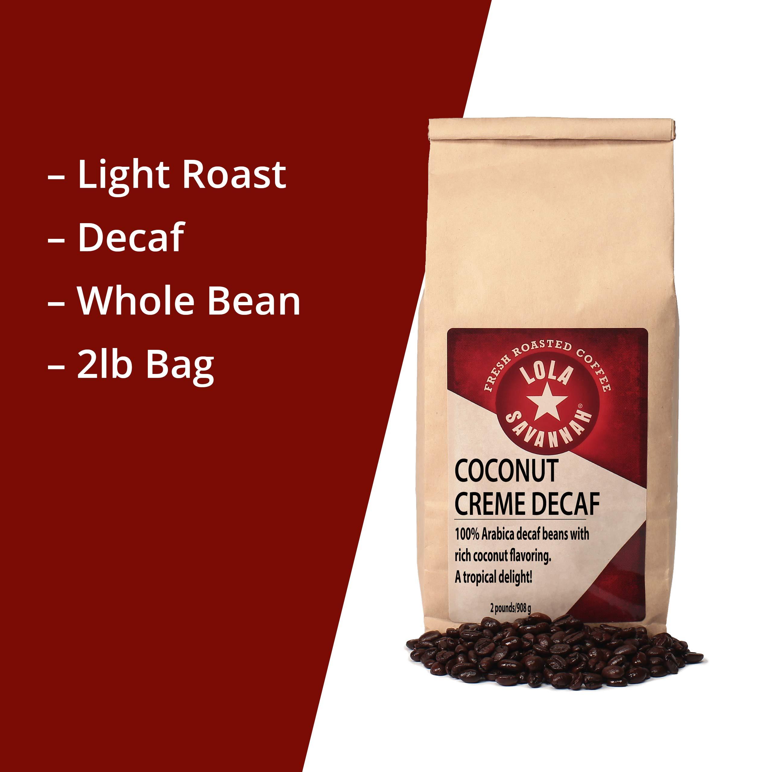 Lola Savannah Lola Savannah Coconut Crme Whole Bean Decaf Coffee, 2lb
