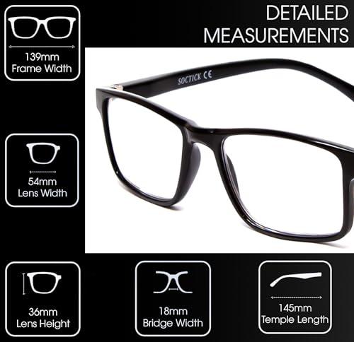Medspex Medspex Blue Light Blocking Reading Glasses +0.75 Black Men Women Designer Computer Readers Trendy Durable Modern Eyeglass