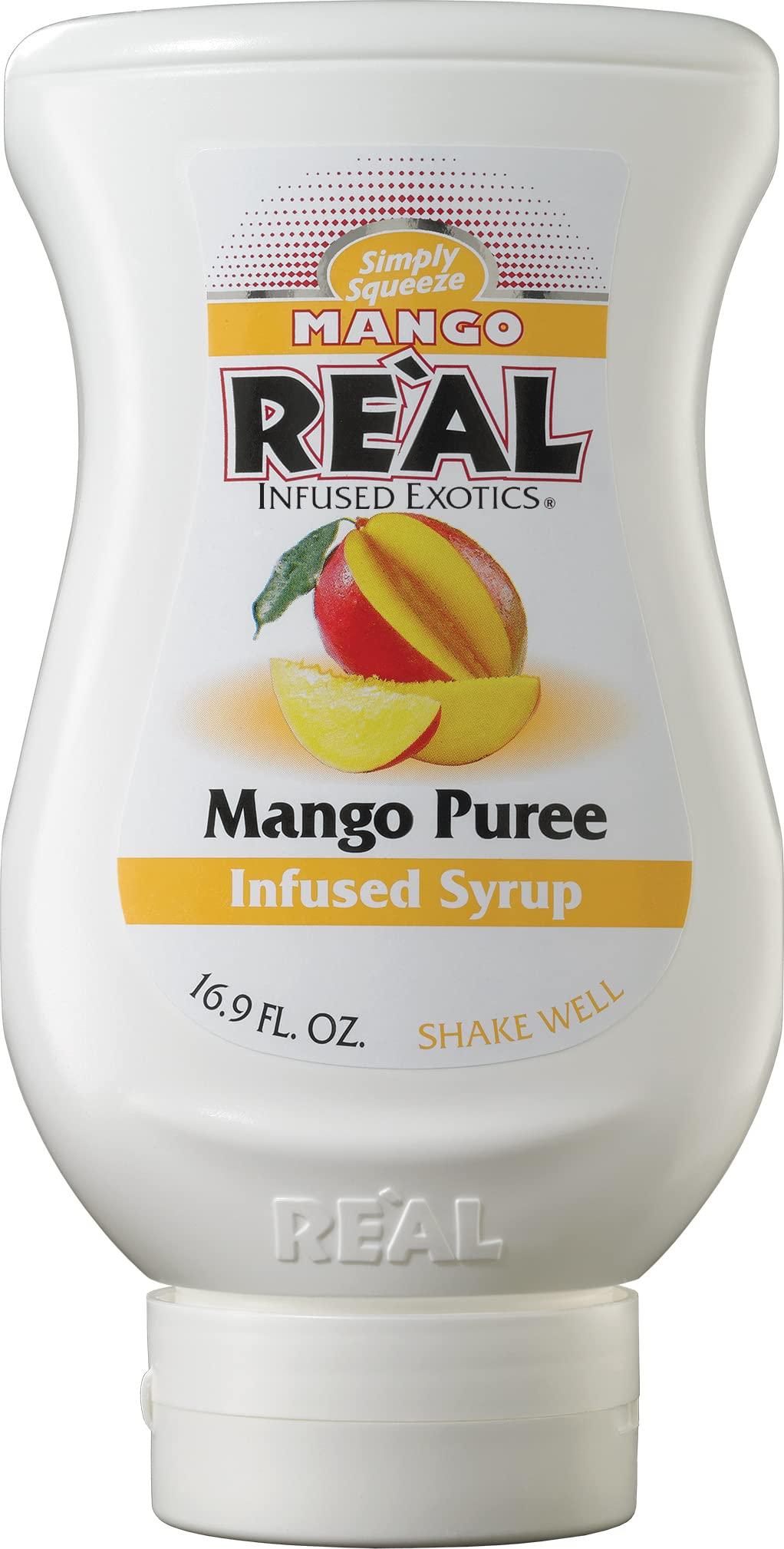 Reàl Infused Exotics Mango Reàl Infused Exotics, Mango Puree Infused Syrup, 16.9 FL OZ Squeezable Bottle (Pack of 3)
