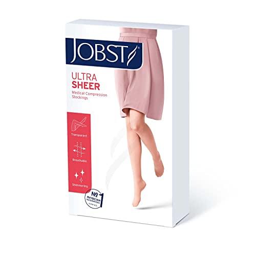 JOBST JOBST UltraSheer Compression Stockings, 15-20 mmHg, Knee High, Closed Toe, Natural, Large Full Calf