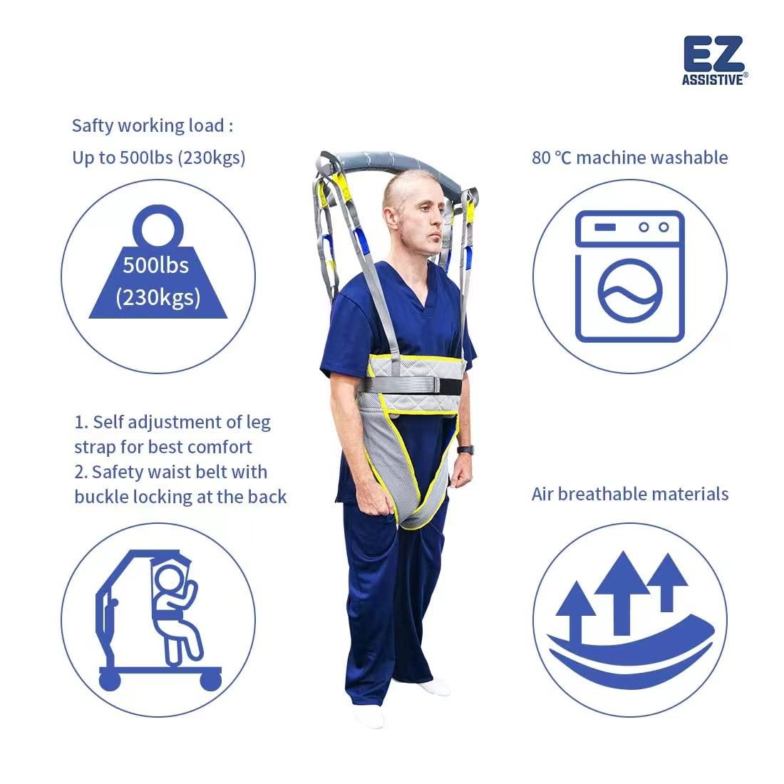 EZ Assistive EZ Assistive Ambulating Walk Sling for Patient Standing and Walking Training & Patient Lift Aid or Walking Aids Reusable and Washable (Large)