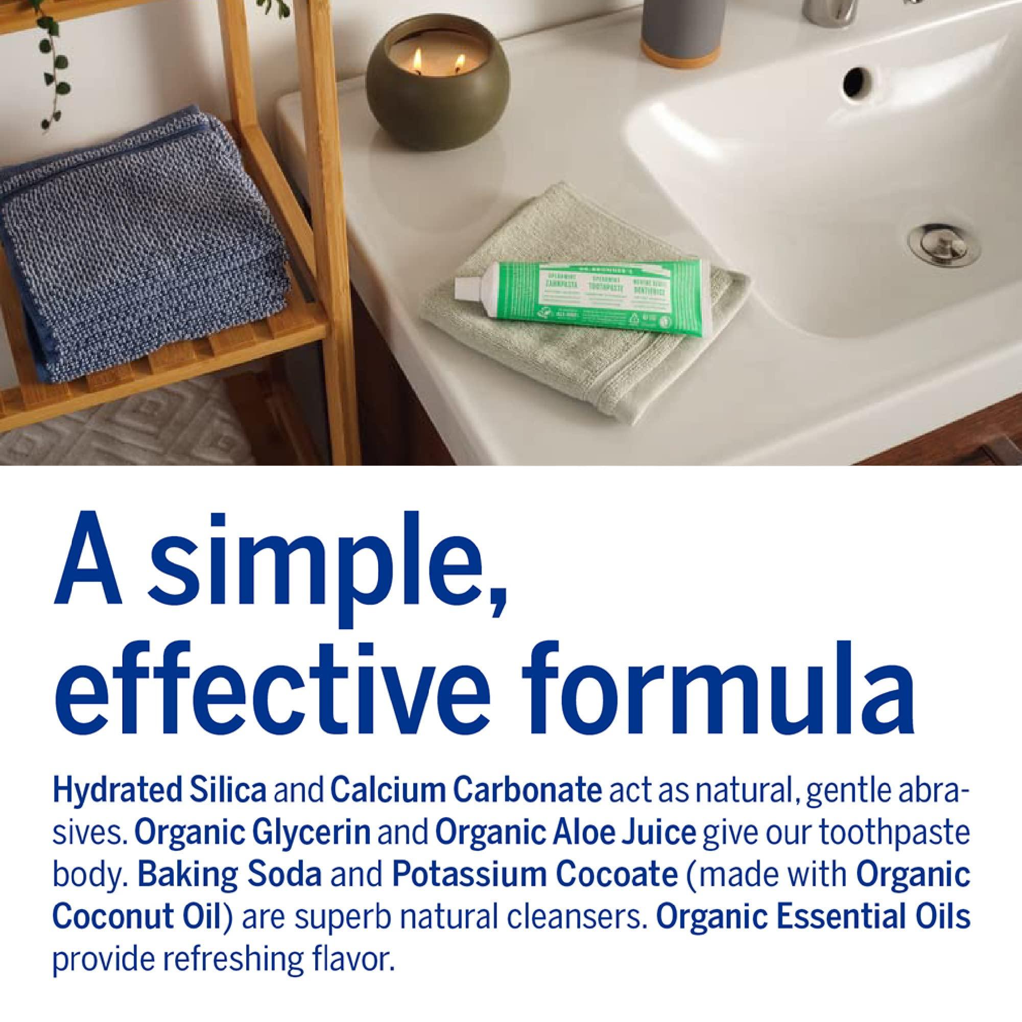 Dr. Bronner\'s Dr. Bronners - All-One Toothpaste Variety Pack - Peppermint & Spearmint, 70% Organic Ingredients, Fluoride-Free, Helps Freshen Breath, Vegan (5oz, 4-Pack)