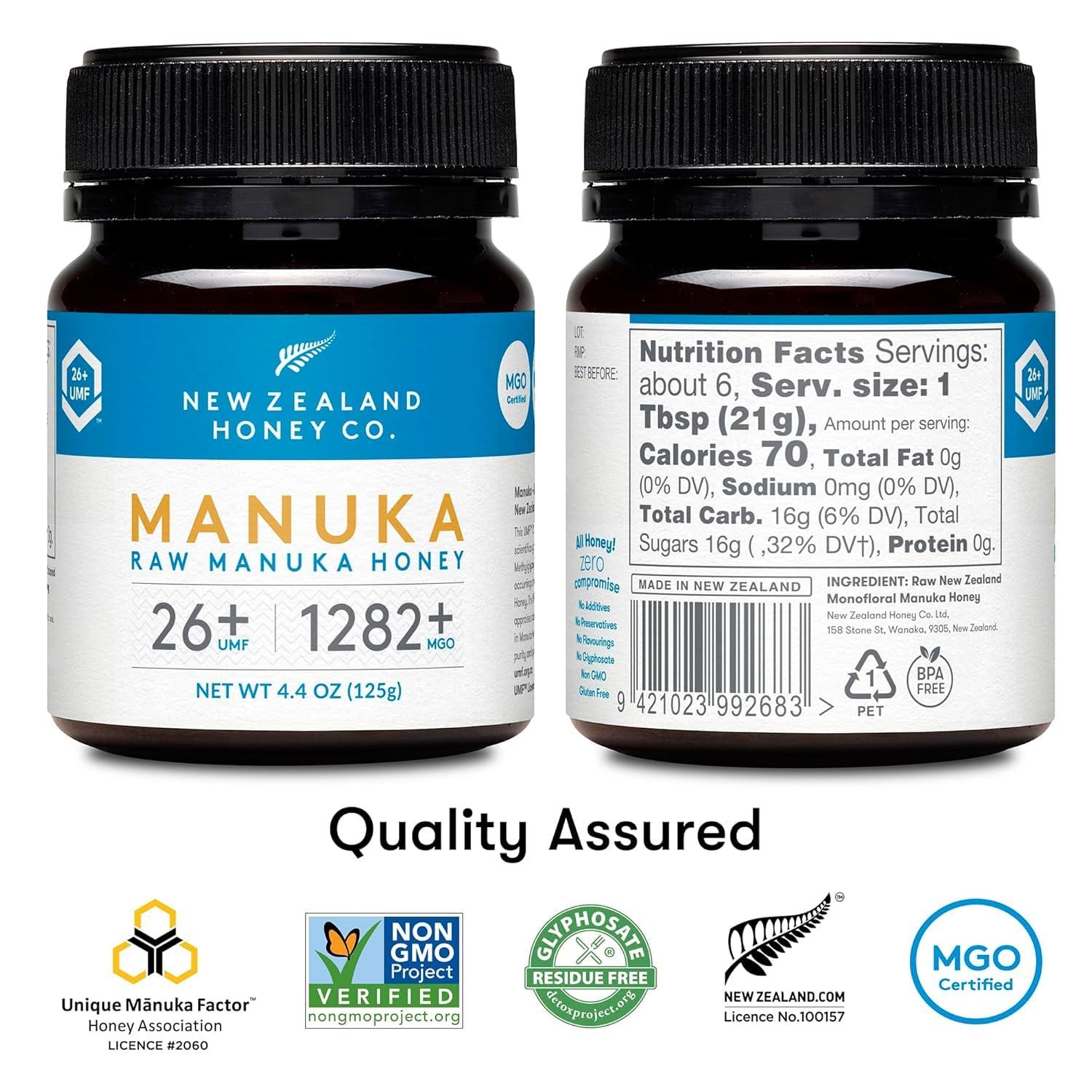 NEW ZEALAND HONEY CO New Zealand Honey Co. Raw Manuka Honey UMF 26+ | MGO 1282+, UMF Certified /4.4oz