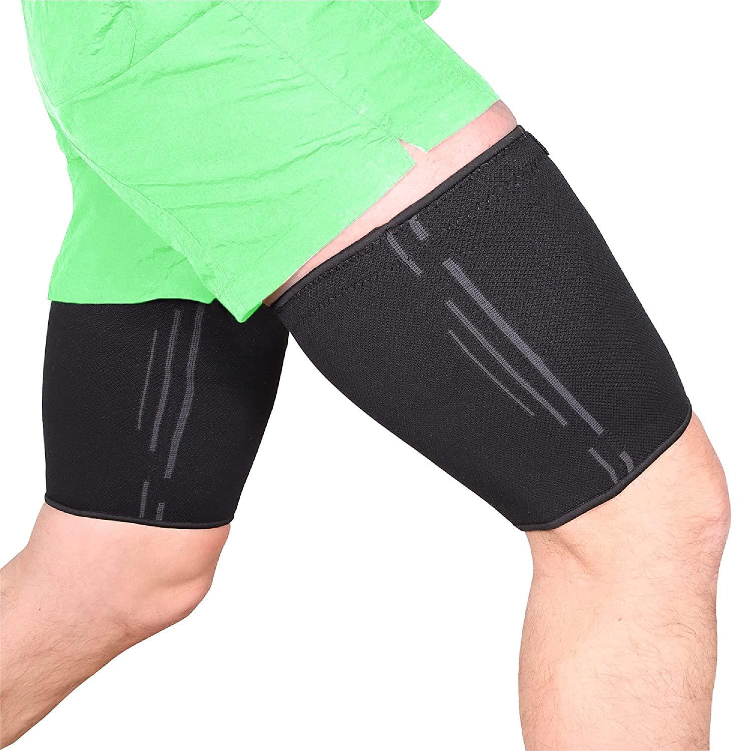 Thigh Compression Sleeve for Men Women Thigh Brace for Sciatica Pain Relief Leg Injury Hamstring Hip Support Ideal for Running Workout XX Large Black