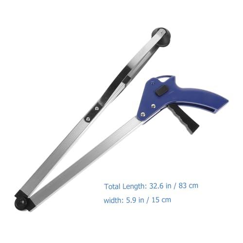 Garneck Garneck Trash Grabber Folding Trash Tongs Outdoor Fireplace Tools Trash Pick Clips Pincher Grab Tool Rubber Charcoal Handle Elder Grabber Pickup Tool