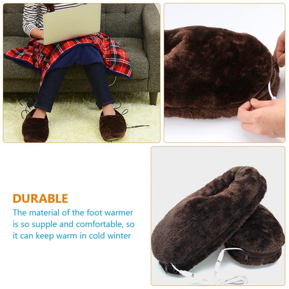 BESPORTBLE BESPORTBLE 1 Pair Heated Shoes Plush Heating Shoes Heated Plush Shoes USB Heating Shoes Heated Boot Winter Slipper feet Machine Heating Slipper Comfortable Heater