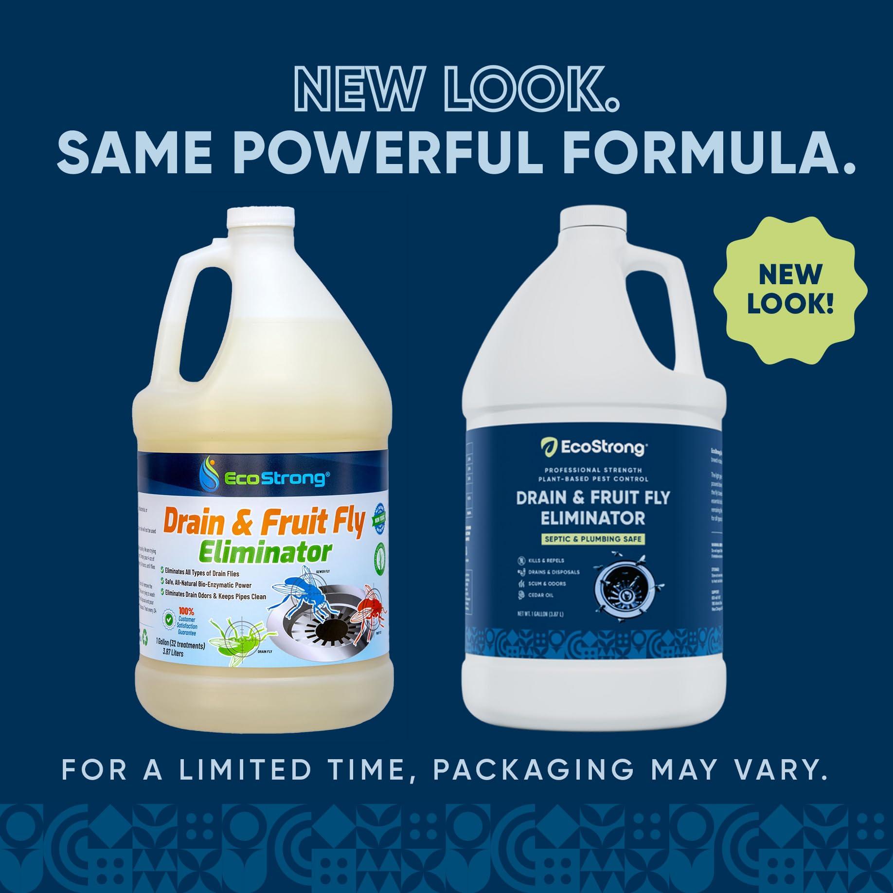 Eco Strong Fruit Fly Drain Treatment | Drain Fly Eliminator | All-Natural, Eliminates Gnats, Sewer Flies and More - Works in All Drains - 1 Gallon