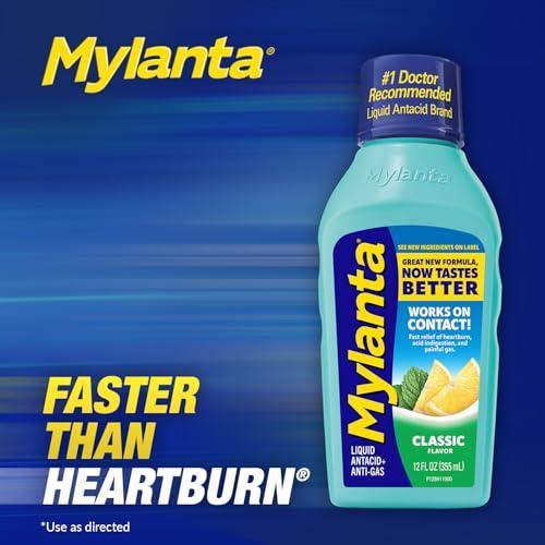 Mylanta Mylanta Heartburn and Gas Relief, Liquid Antacid, Classic Flavor, 12 Fluid Ounce