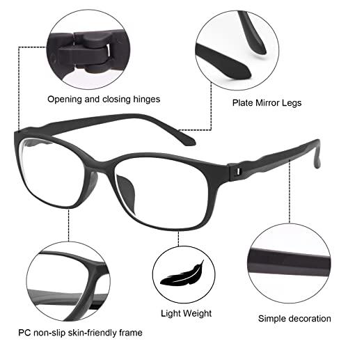 Vepiant Vepiant Nearsighted Distance Glasses For Men and Women Retro Myopia Glasses TR90 Lightweight Shortsighted Eyeglasses Black Full Frame Eyewear Blue Light Filter Spectacles THESE ARE NOT READING GLASSES