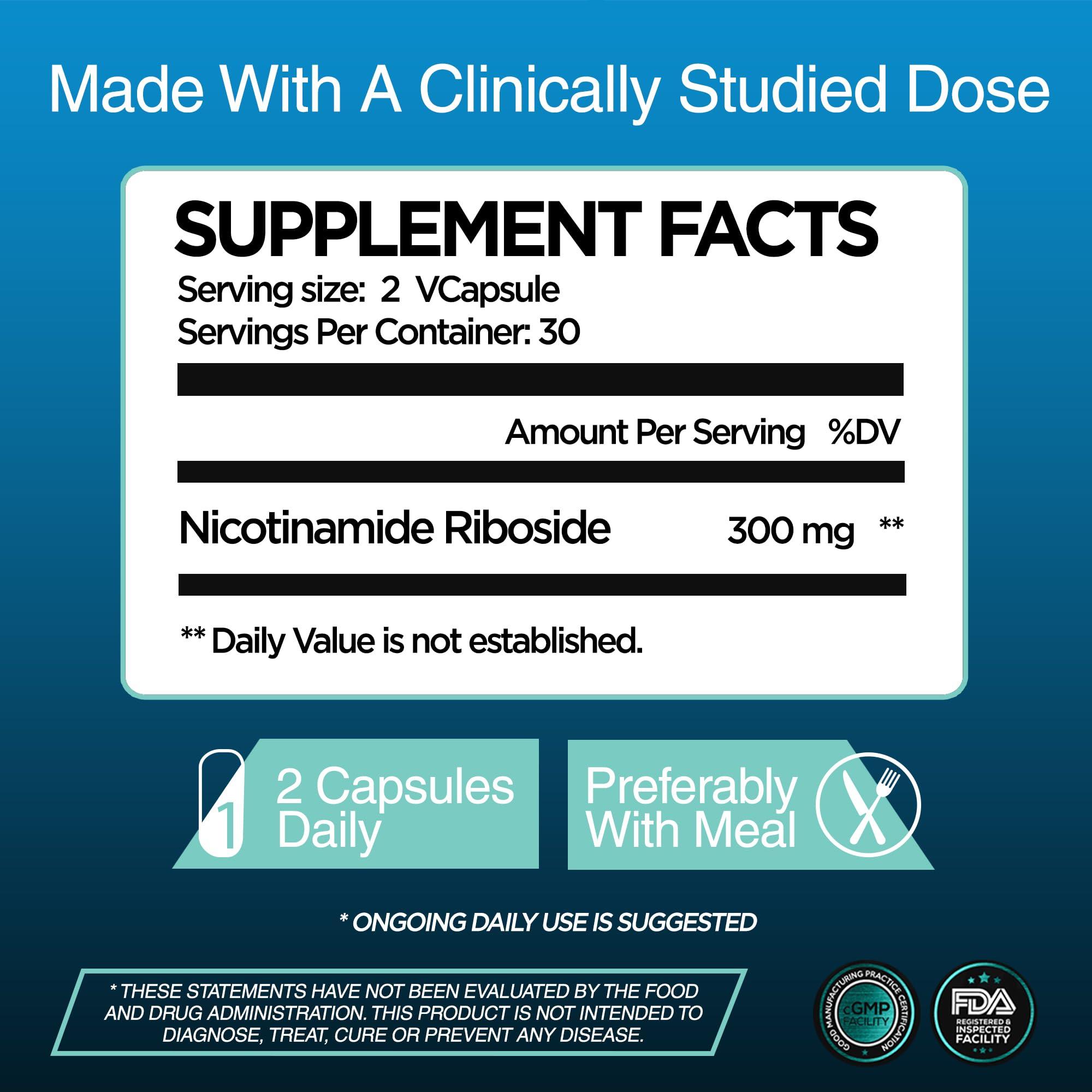 GenuinePurity GenuinePurity Liposomal NR 300mg Nicotinamide Riboside Supplement | Advanced NAD Boost for Cellular Energy and Mitochondrial Function | Gluten Free, Vegan, USA Made, Non-GMO | 60 Capsules