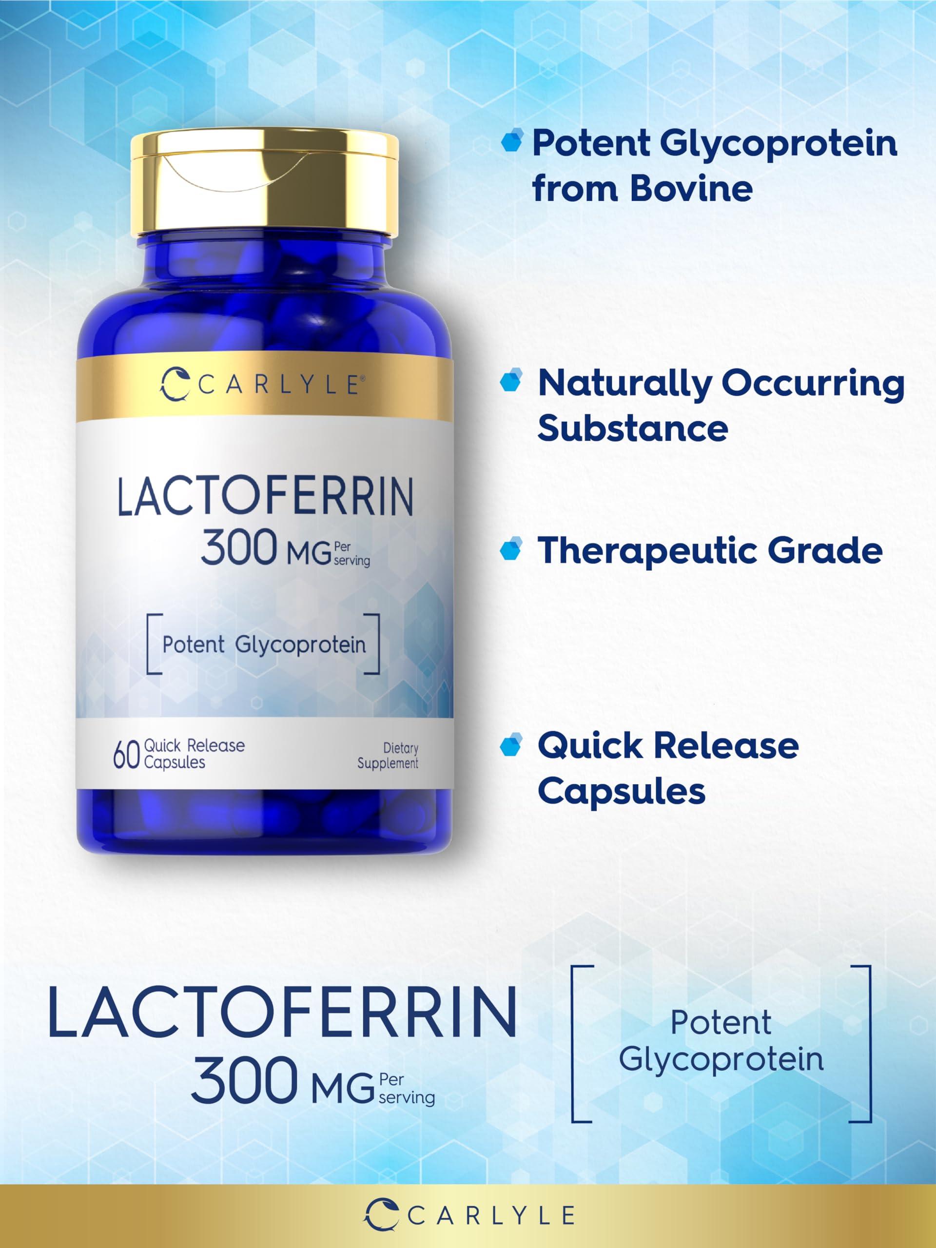 Carlyle Carlyle Lactoferrin Supplement | 300mg | 60 Capsules | Non-GMO and Gluten Free