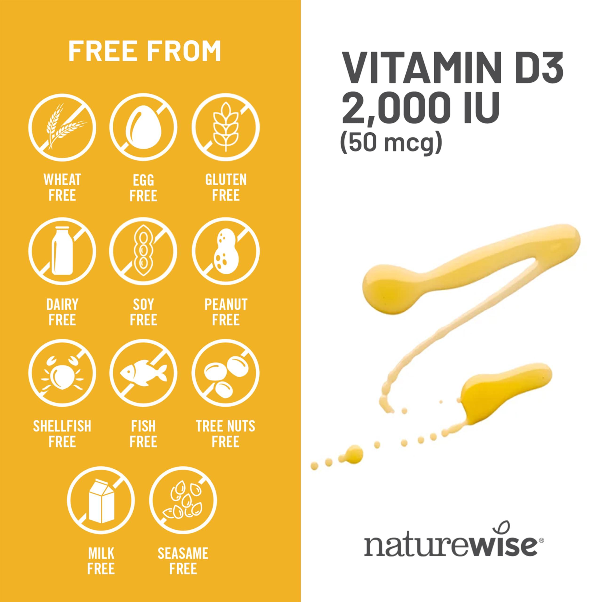 NatureWise NatureWise Vitamin D3 2000iu (50 mcg) 1-Year Supply for Immune Support, Healthy Muscle Function, and Bone Health - Non-GMO, Gluten Free in Organic Extra Virgin Olive Oil, (Mini Softgel), 360 Count