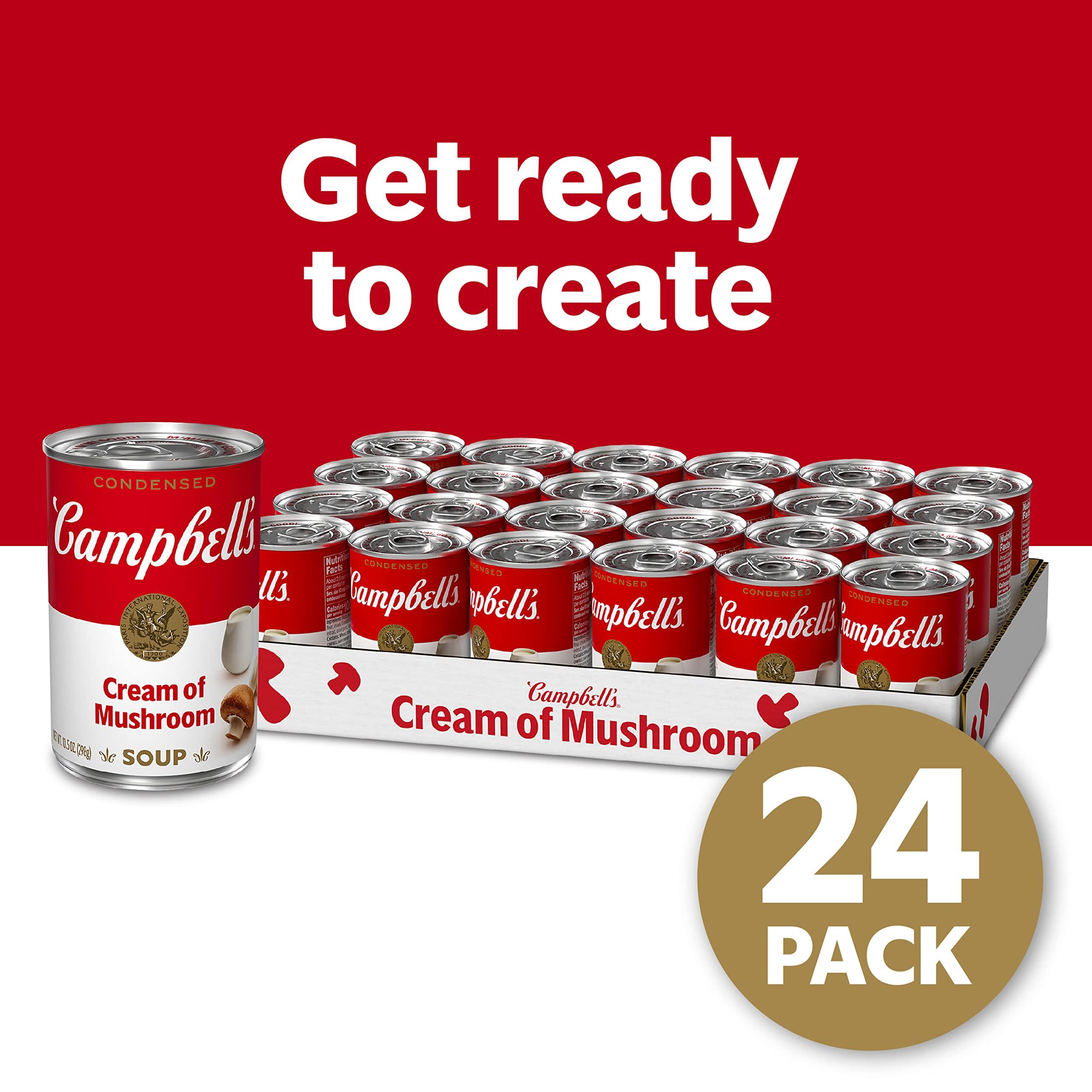Campbell\'s Campbell\'s Condensed Cream of Mushroom Soup, 10.5 oz Can (Pack of 24)