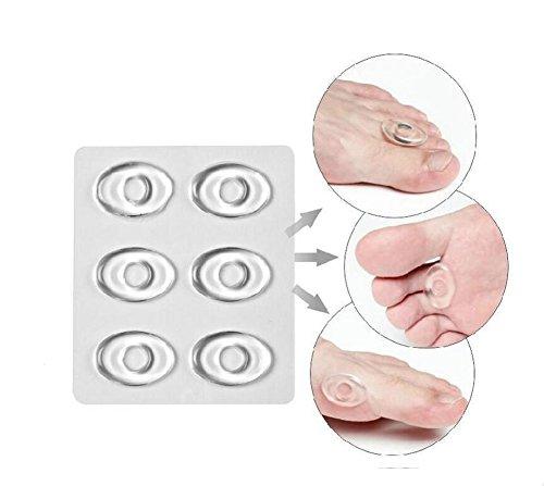Happyupcity 36PCS/6 Sheets Transparent Gel Oval Foot Corn Cushions Relief Rings Gel Pads Caps Self-Adhesive Anti-Friction Remover Shoes Stick Protector