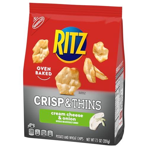 Ritz Ritz Crisp and Thins Cream Cheese and Onion Chips, 7.1 Oz