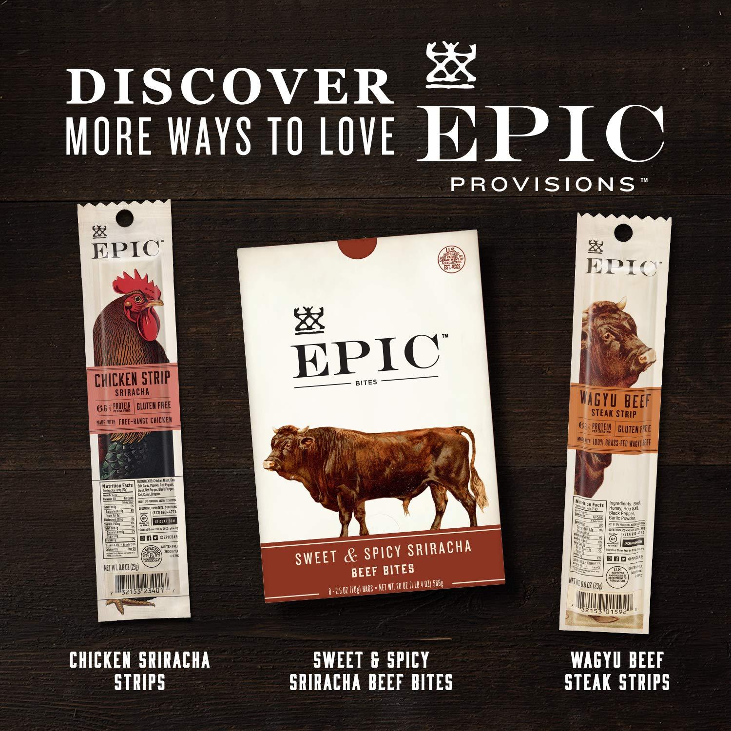 Epic Provisions EPIC Bars, Beef Sea Salt and Pepper Bar, Keto and Paleo Friendly, Whole30 Approved, Gluten Free, 12 Count, 15.6 oz
