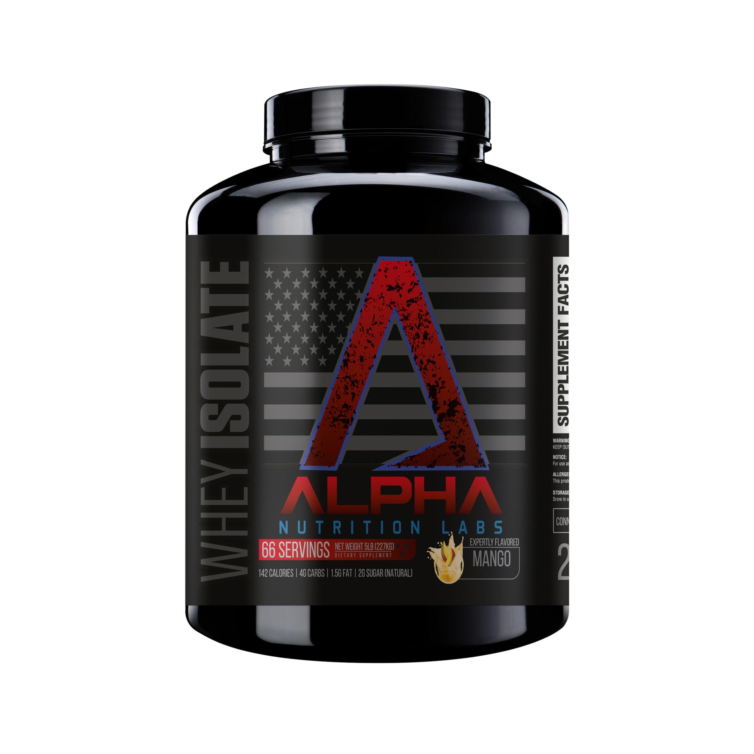 Alpha Nutrition Labs Alpha Nutrition Labs Whey Isolate Protein Powder - Vanilla Flavor, 28g of Protein, Low Carb, Keto-Friendly