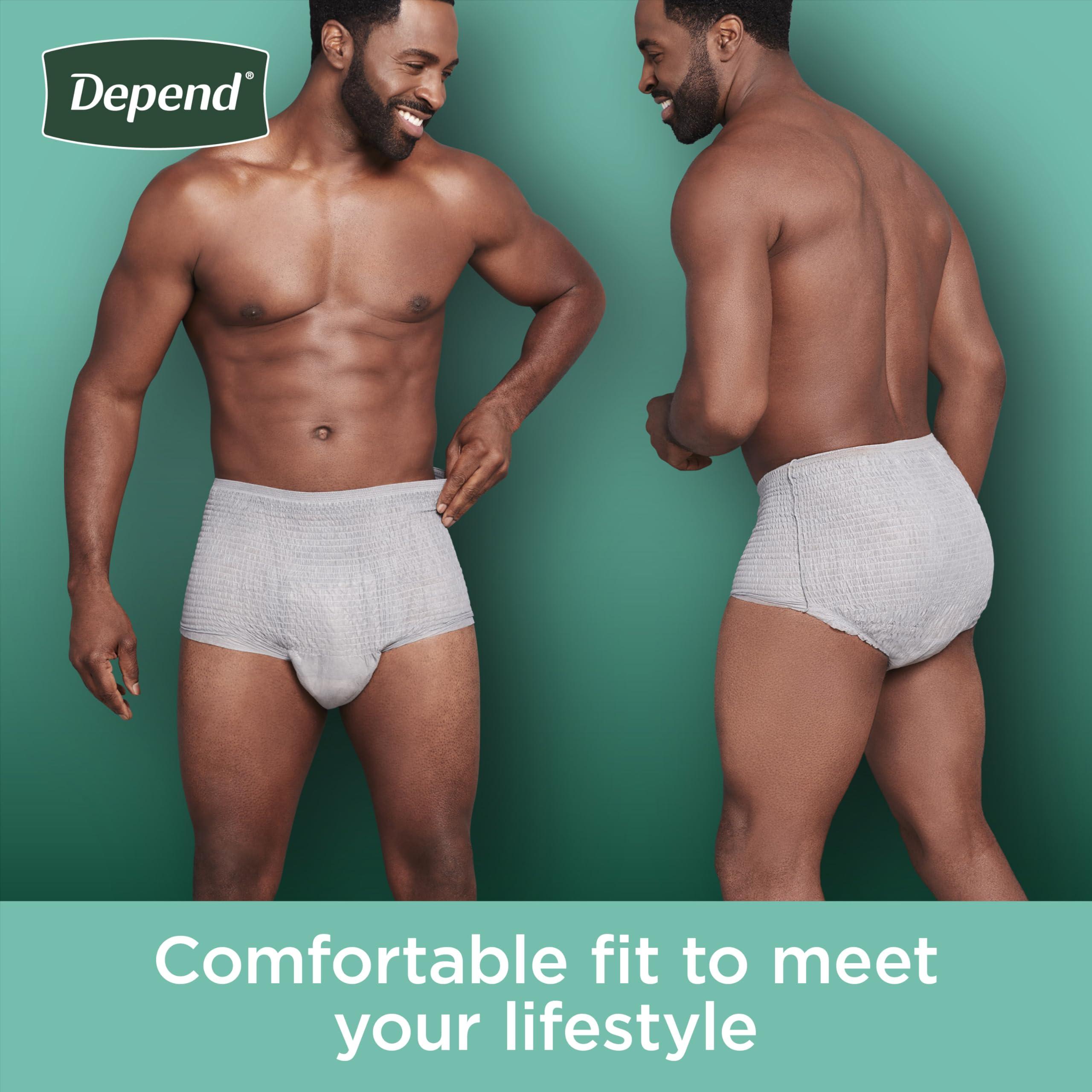 Depend Depend Fresh Protection Adult Incontinence Underwear for Men, Disposable, Maximum, Large, Grey, 17 Count, Packaging May Vary