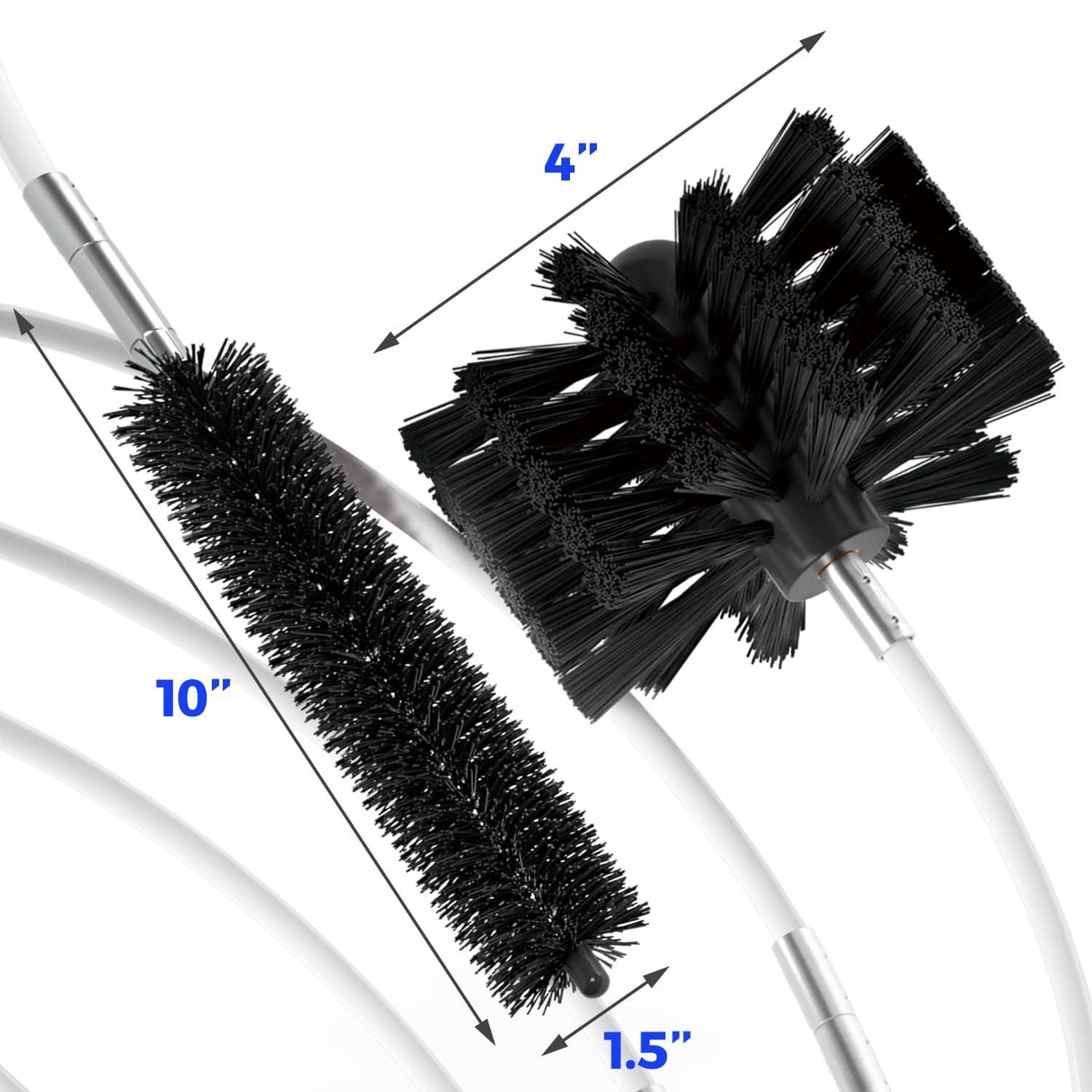 Holikme Holikme 16 Feet Dryer Vent Cleaning Brush Kit, Lint Remover,Fireplace Chimney Brushes, Extends Up to 16 Feet, Synthetic Brush Head, Use with or Without a Power Drill