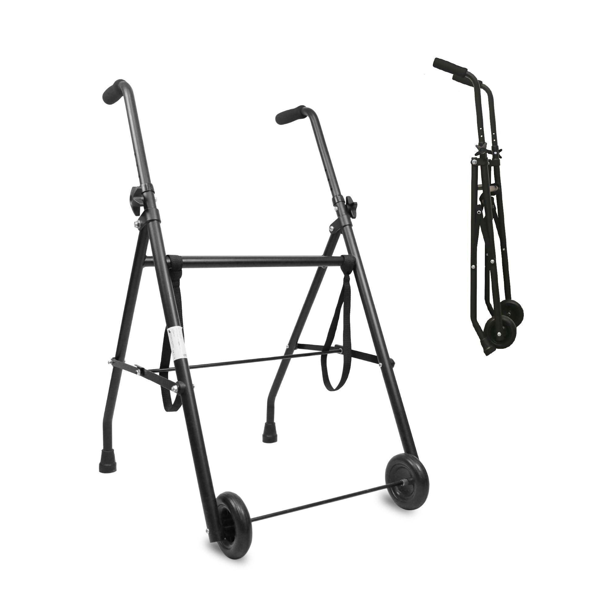 PEPE Mobility Pepe - Folding Walker with Wheels, Walkers for Seniors Foldable, Standard Walker with 2 Wheels, Front Wheeled Walker, Lightweight Walkers for Seniors, Narrow Rolling Walker.