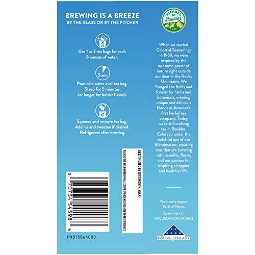 Celestial Seasonings Celestial Seasonings Cold Brew Iced Tea, Red, White & Blueberry, Caffeine Free, 18 Tea Bags (Pack of 6)