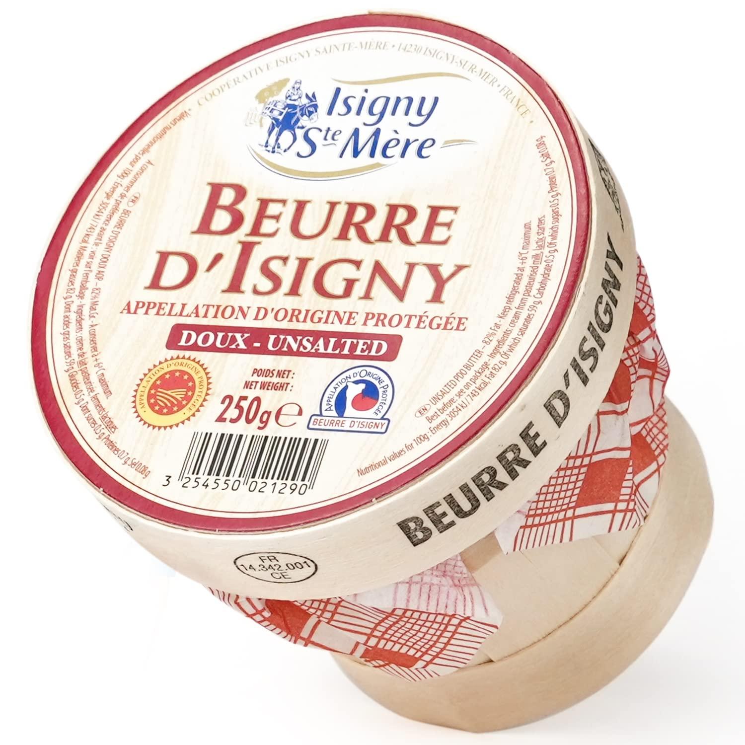 Isigny Isigny French Normandy Unsalted Butter Basket – 6 PCS x 8.8 OZ – Grass Fed European Butter