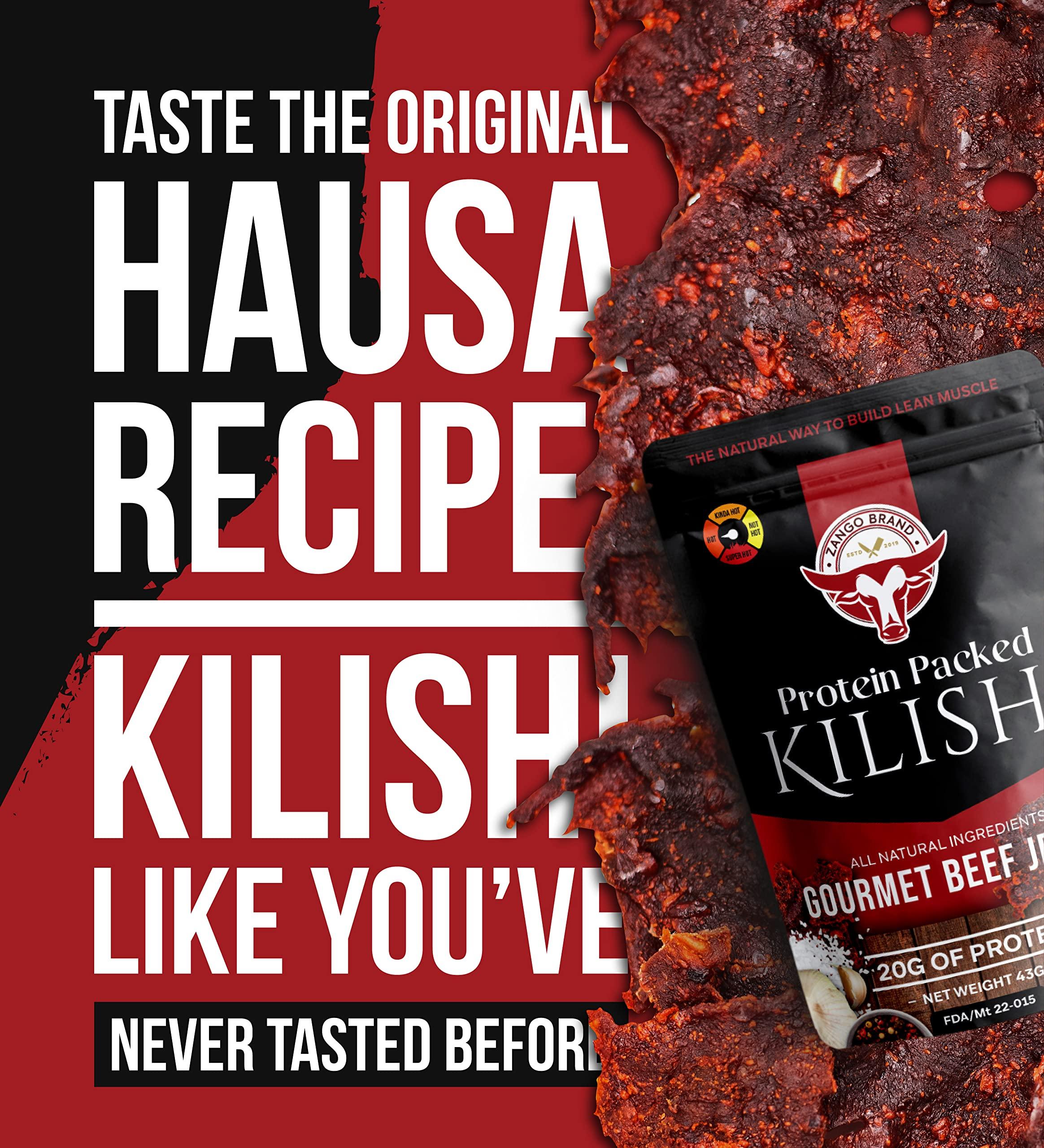 The Zango Company Ltd Kilishi. Spicy - Hot - Original Premium Gourmet Beef Jerky. High Protein. Less fats & Carbs. Paleo and Keto Friendly 1.5Oz