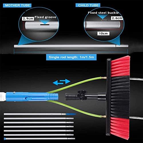 NMDCDH 5m-12m Extension Pole Squeegee Window Washer Combo Telescopic Pole for Window Cleaning Pole Water Brush Extendable Cleaner Conservatory Roof for Photovoltaic Panel Cleaning?0cm Brush Head?
