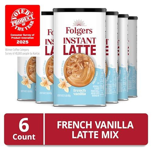 Folgers Folgers French Vanilla Flavored Instant Latte, 16 Ounce (Pack of 6)