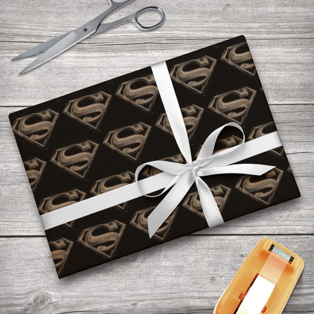 GRAPHICS & MORE GRAPHICS & MORE Superman Steel Logo Premium Kraft Roll Gift Wrap Wrapping Paper