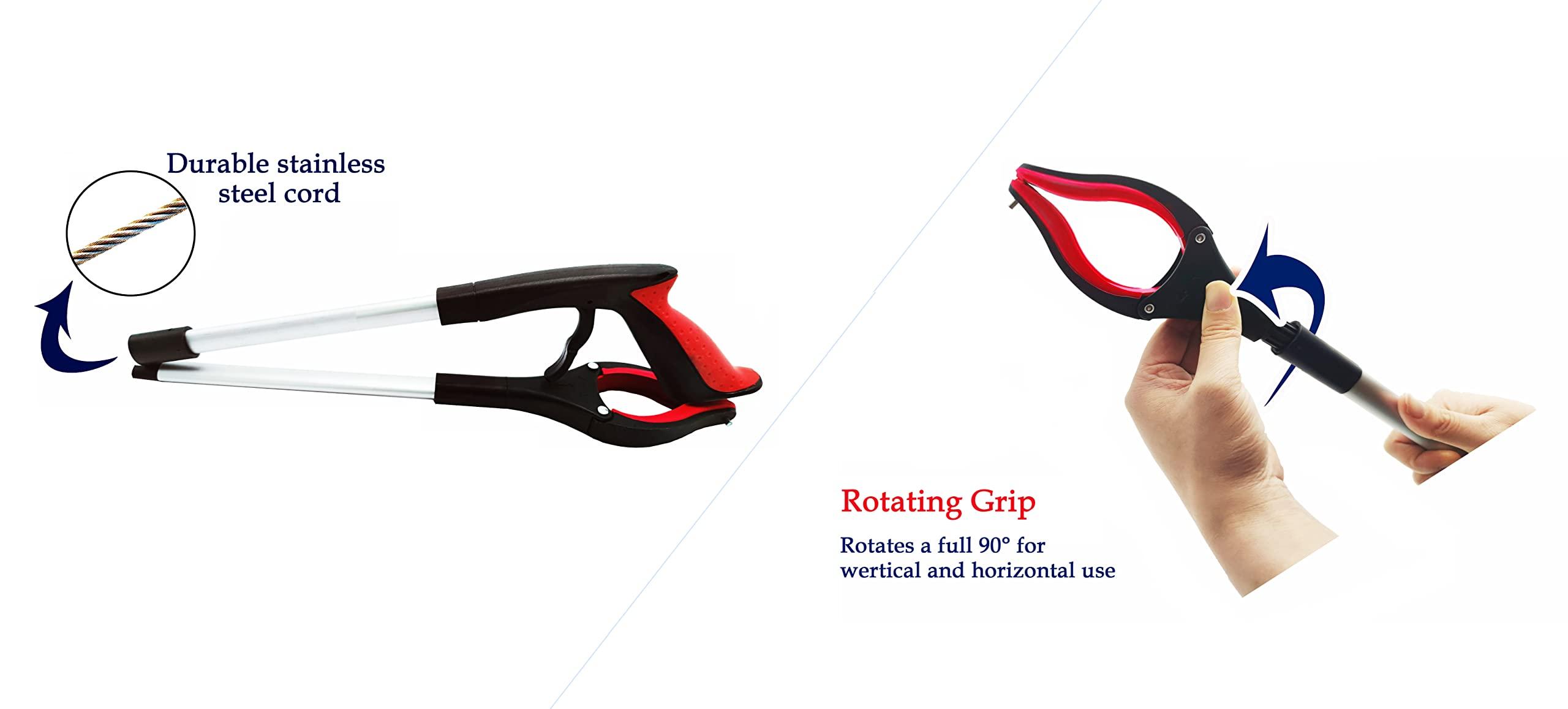 HPr-HPi HPr-HPi Reacher Grabber Tool, Foldable Trash Picker Grabber, Trash Gripper, Garden Nabber, Litter Picker, Extended Grabber (Red)
