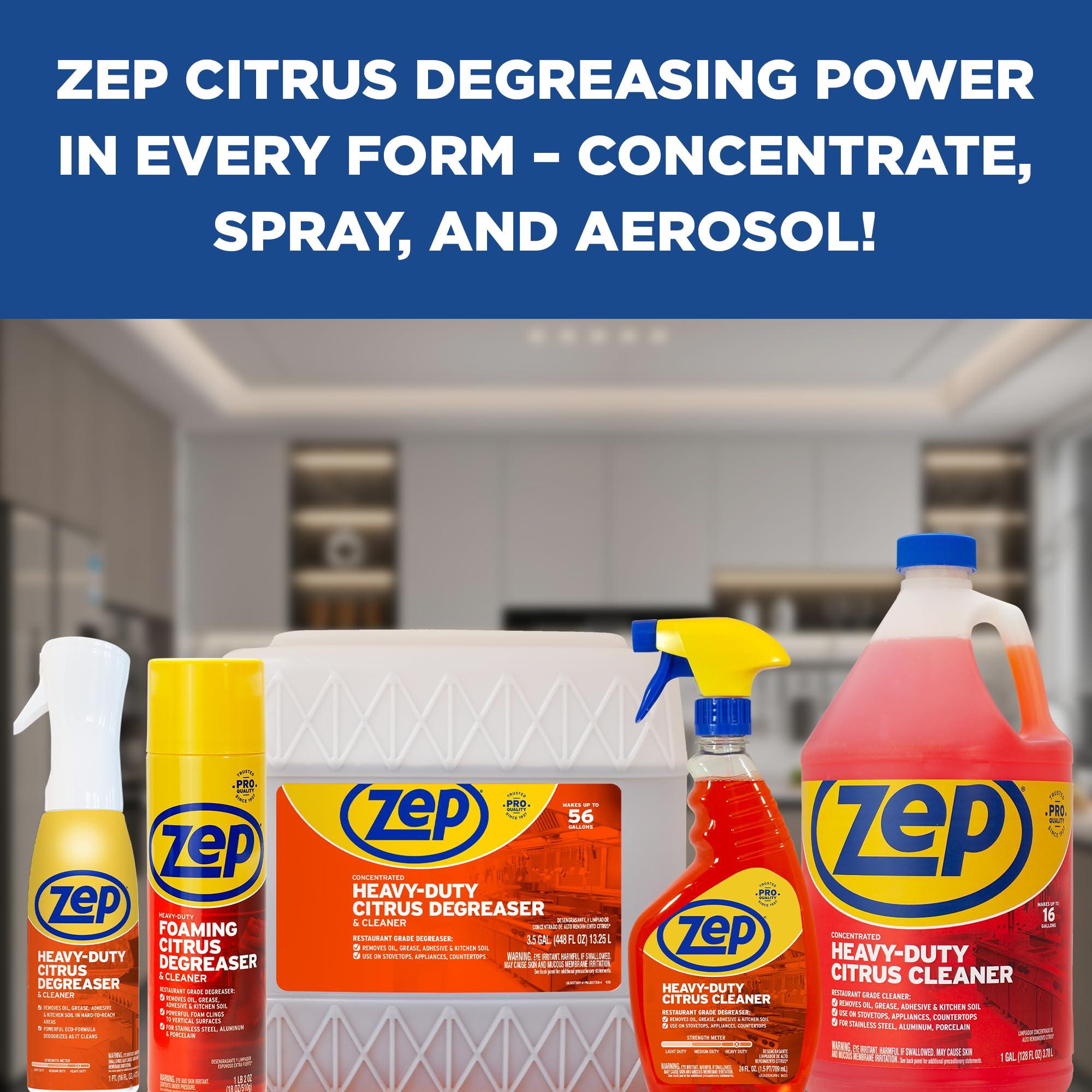 Zep Zep Heavy-Duty Foaming Citrus Degreaser & Cleaner - 18 Oz. (Case of 6) - ZUHFD186 - Pro-Trusted Citrus Formula Cuts Through Grease & Grime with Ease