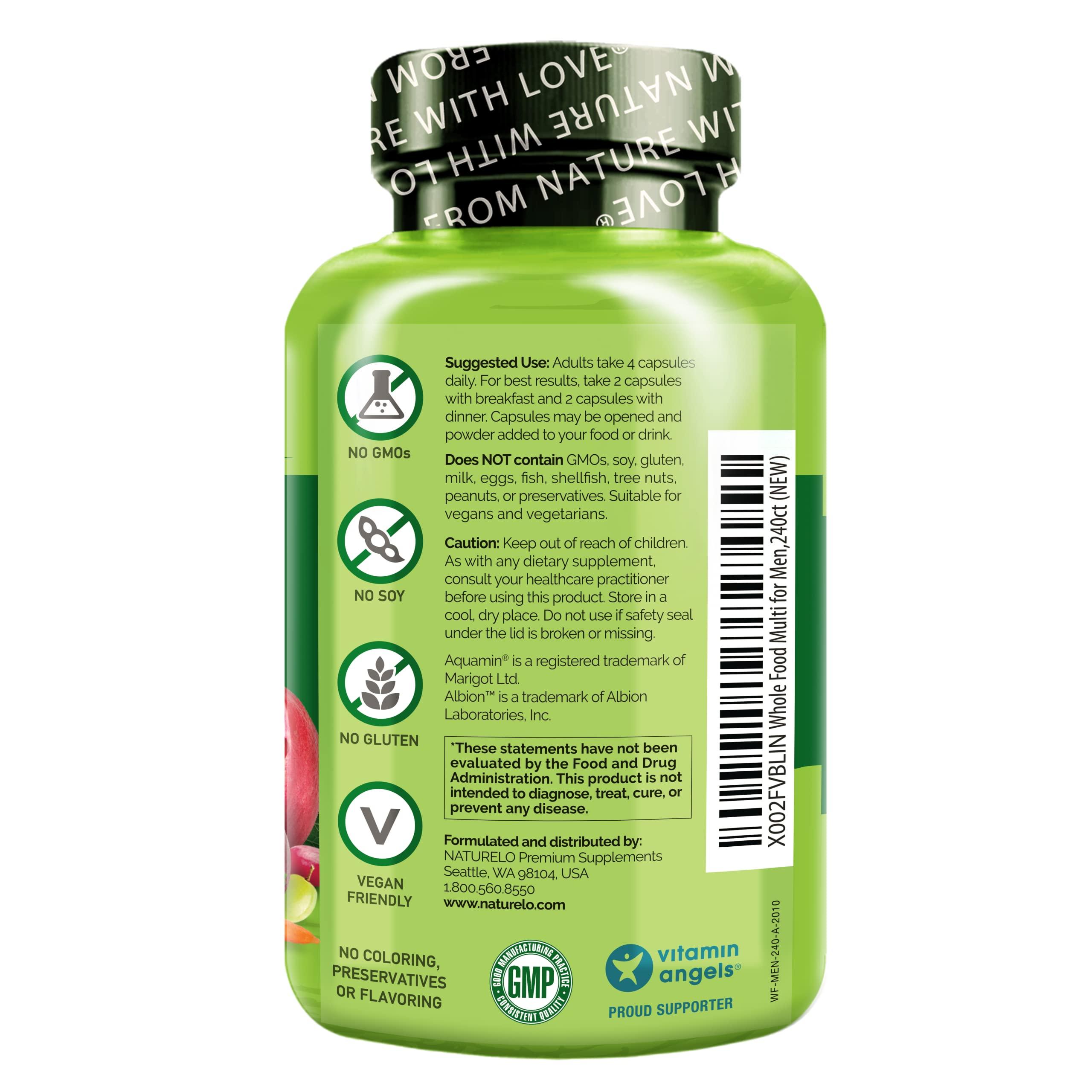 NATURELO NATURELO Whole Food Multivitamin for Women, 240ct Whole Food Multivitamin for Men, 240ct