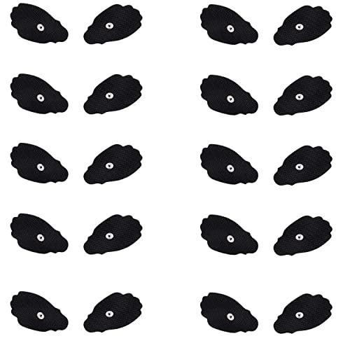 MedTens MedTens 20 Pads (10pairs) Tens Electrodes Replacements Pads for Tens Unit Snap Tens Unit Electrodes Replacement Massage Pads Latex Free,Black