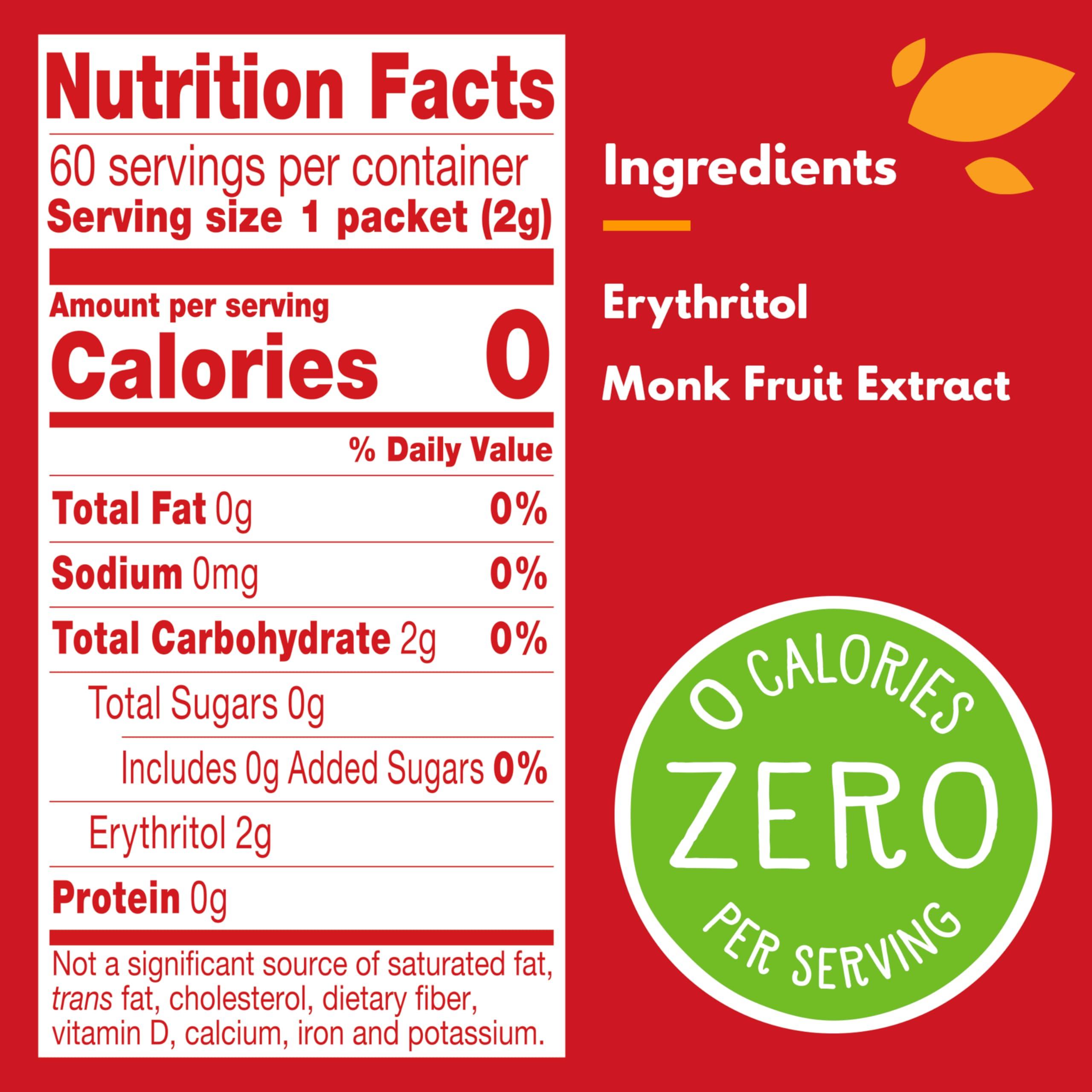 Truvia Truvia Calorie-Free Sweetener from the Monk Fruit Packets, 60 Count Monkfruit Box (Pack of 1)