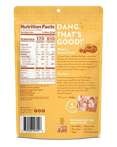 DANG Dang Toasted Coconut Chips | Caramel Sea Salt | 12 Pack | Vegan, Gluten Free, Non GMO, Healthy Snacks Made with Whole Foods | 3.17 Oz Resealable Bags