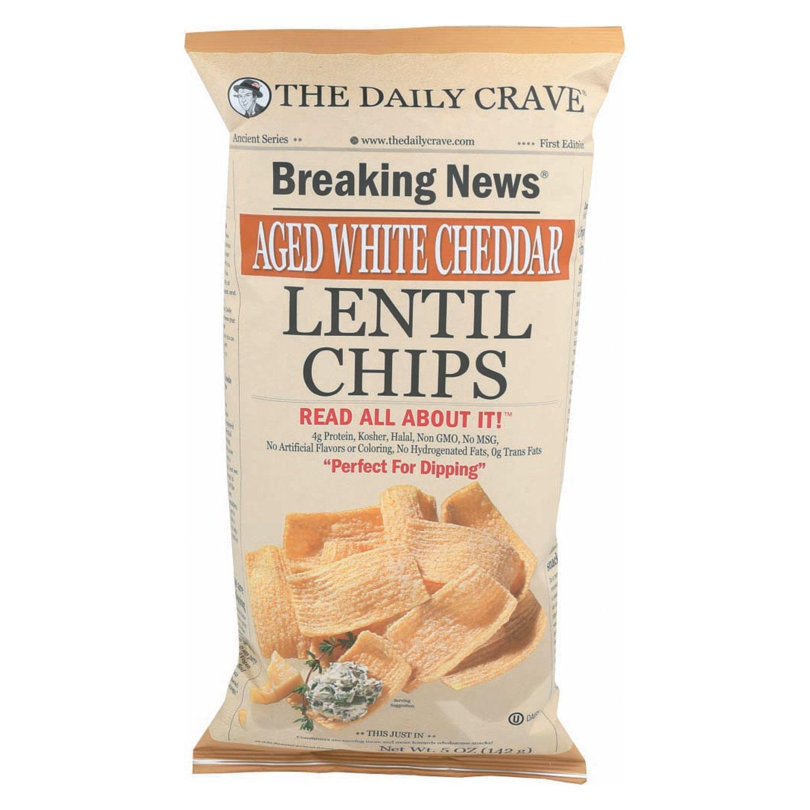 The Daily Crave The Daily Crave Aged White Cheddar Lentil Chips, 5 Ounce (Pack of 8)