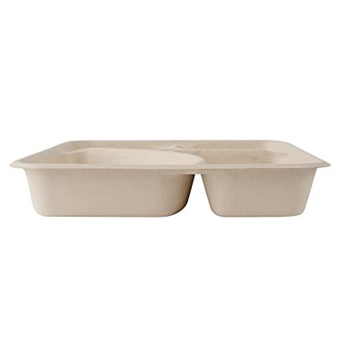 Restaurantware Restaurantware Pulp Tek 43 Ounce To Go Containers 100 Sustainable Carry Out Containers - Lids Sold Separately 4 Compartments Bagasse Take Out Plates Made From Sugarcane Fibers Microwavable