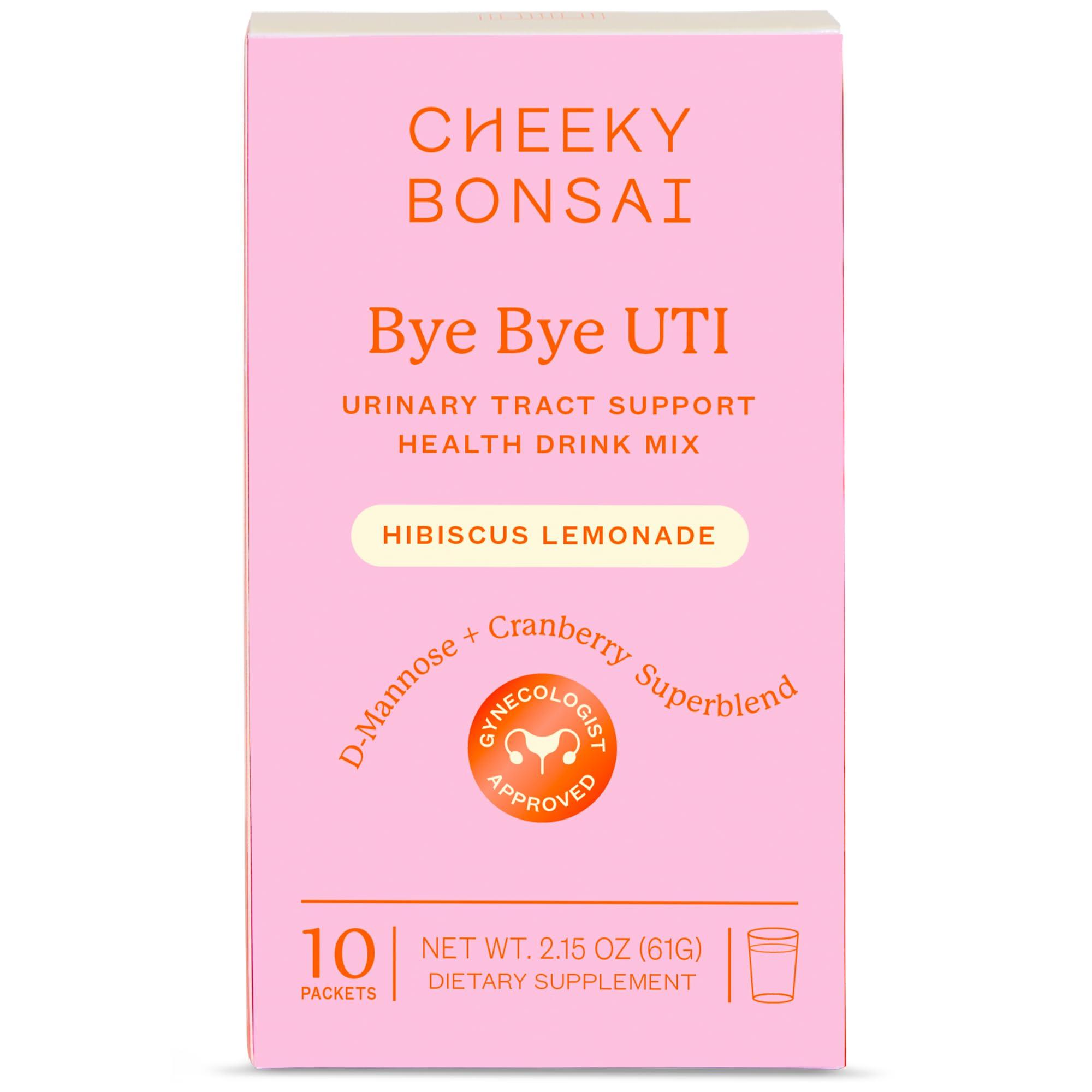 Cheeky Bonsai Cheeky Bonsai Bye Bye UTI Urinary Tract Support Health Powder Drink Mix | 10 Packets | Hibiscus Lemonade Flavor - Support Healthy Urinary Tract, Fast Acting, Simply Mix With Water
