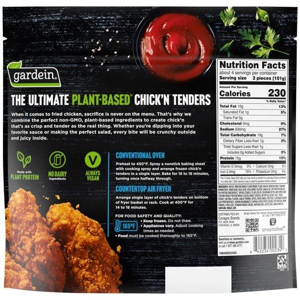 Ready Set Gourmet Gardein Chick\'n Tenders Plant-Based Ultimate - No Dairy Ingredients - Always Vegan - 15g Protein Per Serving - 4 Boxes (15.oz Each) - Ready Set Gourmet Donate a Meal Program