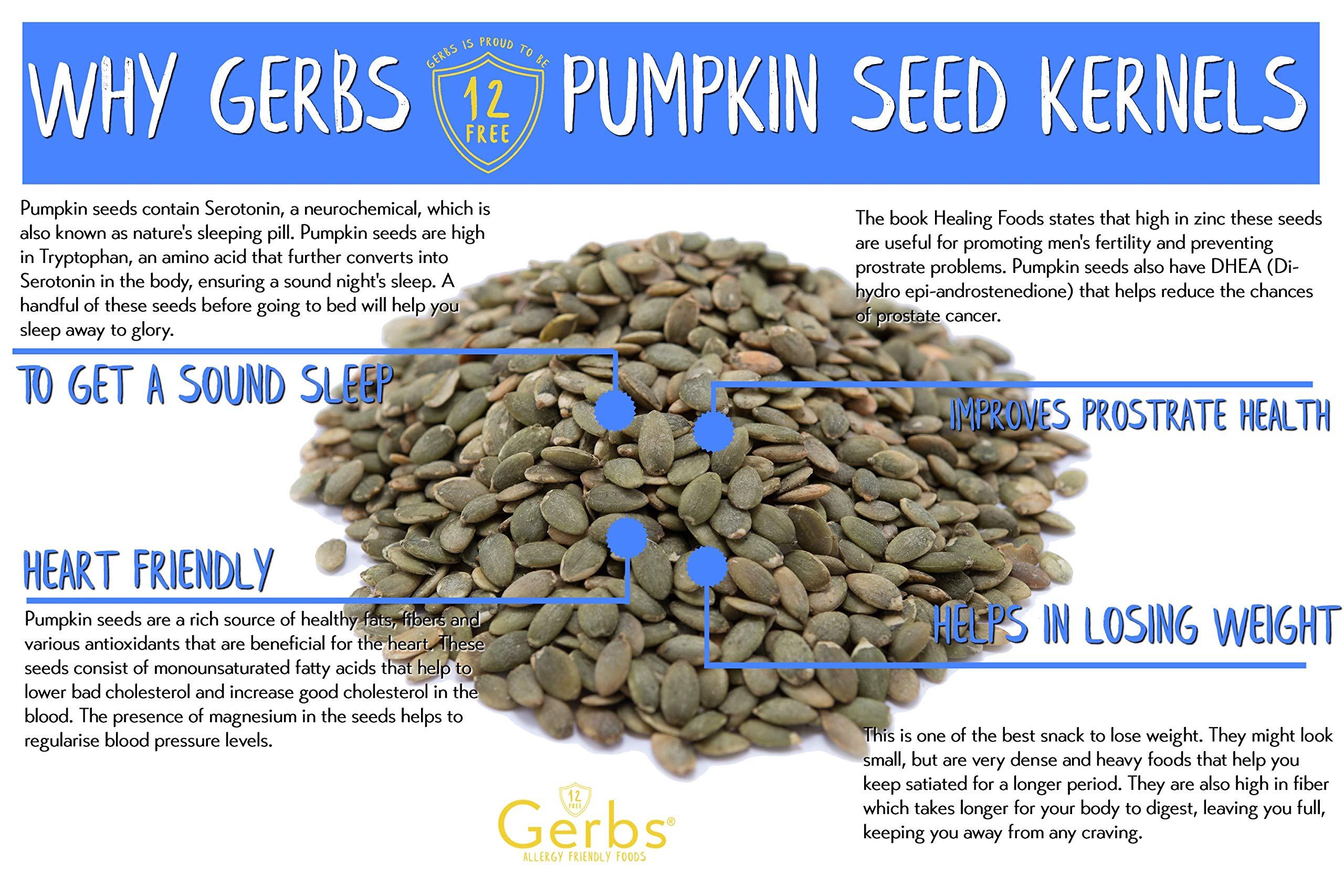 GERBS GERBS Sea Salted Pumpkin Seed Kernels 4 LBS|Top 14 Allergy Free Food |Use in salads, yogurt, baking, oatmeal, trail mix|Grown in Canada, packed in US