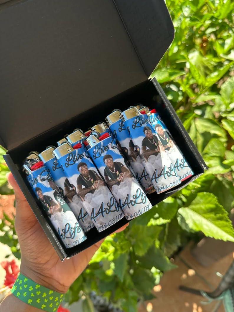 NineLife Basics Custom Photo Lighter WrapsCustom Lighters with Pictures,Suitable for Bic Pocket Lighter,Upload Different PhotosCompany Gifts and Wedding Favors(Lighter Not Included) (8)